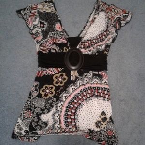 Multi colored fitted blous